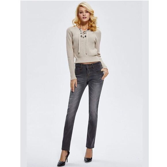 Camii Mia Womens Fleece Lined Jeans Winter Warm Pants Slim Fit Jeggings - Picture 1 of 9